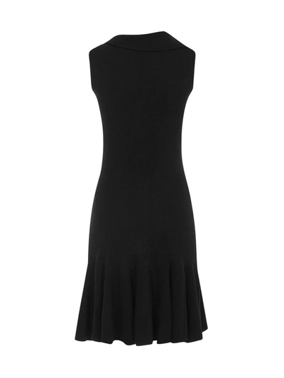 Shop Alexander Mcqueen Asymmetric Neck Mini Dress In Black