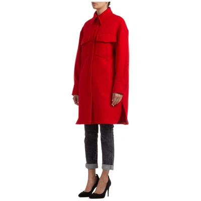 Shop Stella Mccartney Kerry Buttoned Coat In Red
