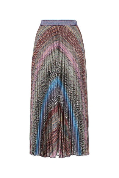 Shop Missoni Patterned Pleated Skirt In Multi