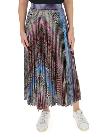 Shop Missoni Patterned Pleated Skirt In Multi
