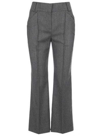 Shop Fendi Tailored Cropped Trousers In Grey
