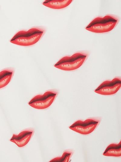 Shop Prada Pleated Lipstick Print Dress In Multi