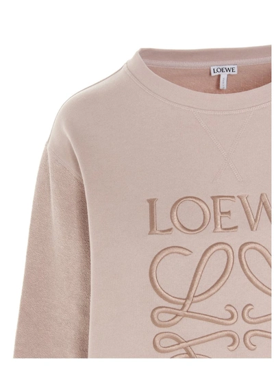 Shop Loewe Anagram Embroidered Sweatshirt In Pink