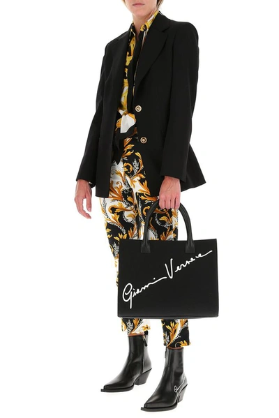 Shop Versace Baroque Print Cropped Jeans In Multi