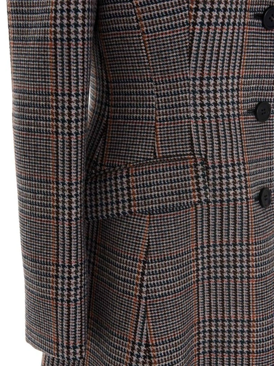 Shop Prada Houndstooth Flared Coat In Multi