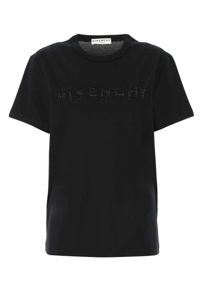 Shop Givenchy Embroidered Logo T In Black