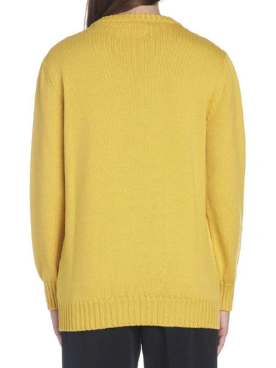 Shop Alberta Ferretti Alitalia Intarsia Knit Sweater In Yellow