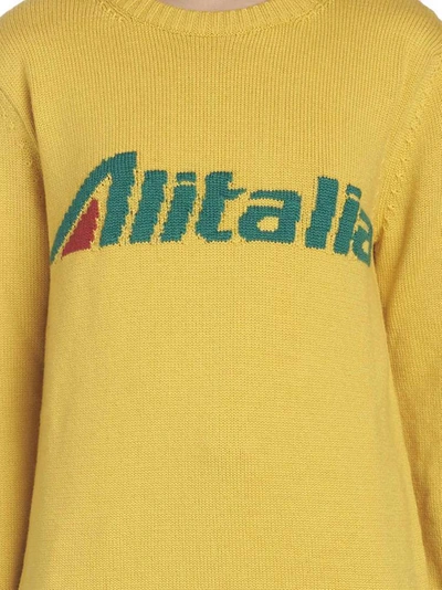 Shop Alberta Ferretti Alitalia Intarsia Knit Sweater In Yellow