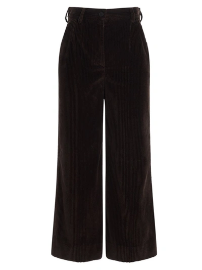 Shop Dolce & Gabbana Corduroy Wide In Brown