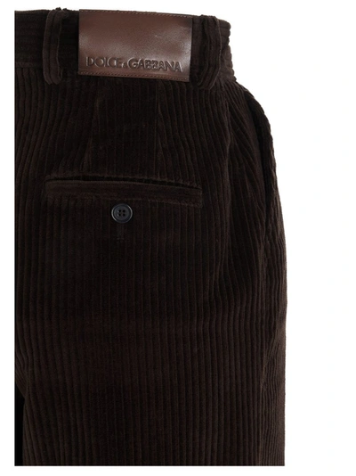 Shop Dolce & Gabbana Corduroy Wide In Brown