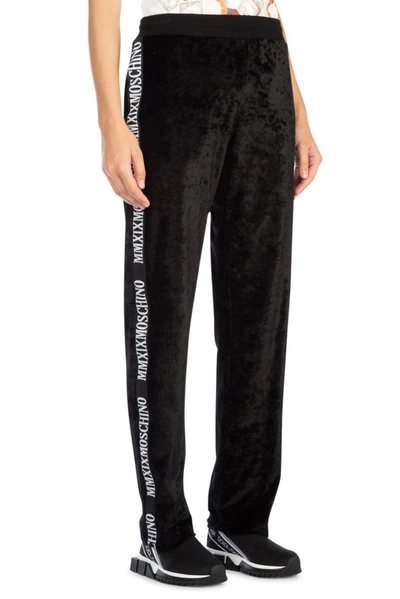 Shop Moschino Logo Band Jogger Pants In Black