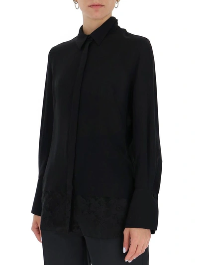 Shop Alexander Mcqueen Lace Trim Shirt In Black