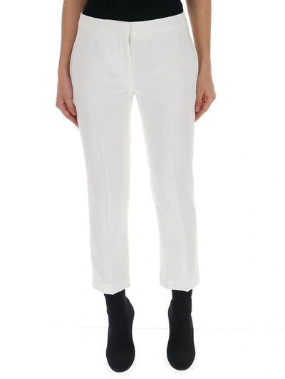 Shop Alexander Mcqueen Cropped Straight Trousers In White