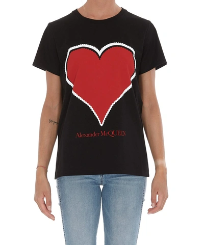 Shop Alexander Mcqueen Graphic Heart T In Black