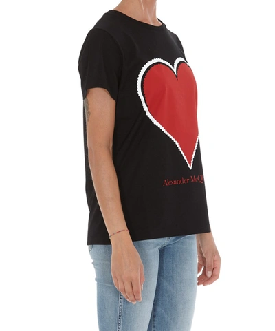 Shop Alexander Mcqueen Graphic Heart T In Black