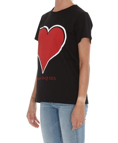 Shop Alexander Mcqueen Graphic Heart T In Black