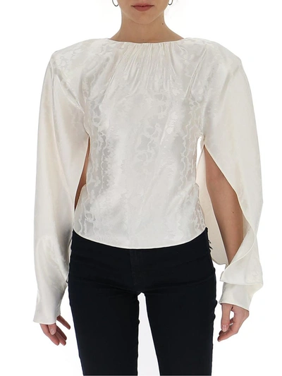 Shop Attico The  Padded Shoulder Blouse In White