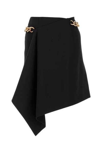 Shop Givenchy Chain Detail Draped Mini Skirt In Black