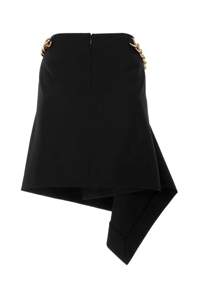 Shop Givenchy Chain Detail Draped Mini Skirt In Black