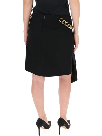 Shop Givenchy Chain Detail Draped Mini Skirt In Black