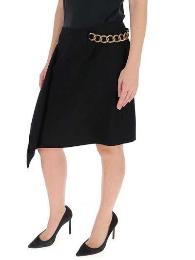 Shop Givenchy Chain Detail Draped Mini Skirt In Black