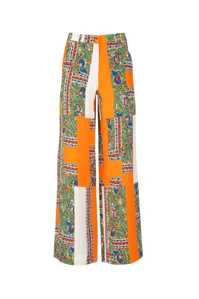 Shop Tory Burch Mixed Print Palazzo Pants In Multi