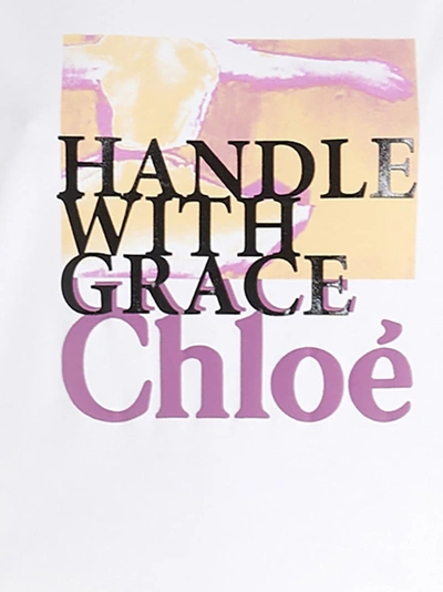 Shop Chloé Handle With Grace Print T In White