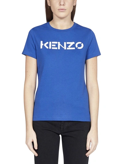 Shop Kenzo Logo Print T In Blue