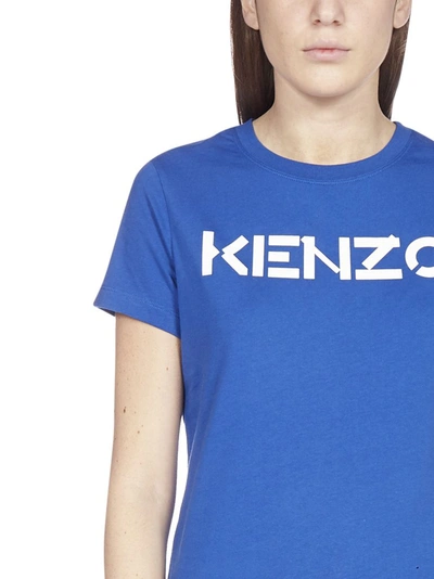 Shop Kenzo Logo Print T In Blue