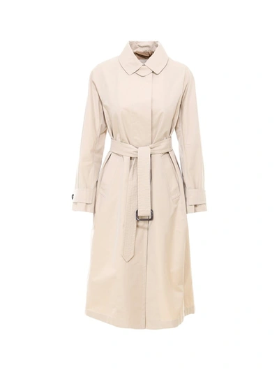 Shop Max Mara The Cube Single Breasted Belted Trench Coat In Beige
