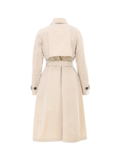 Shop Max Mara The Cube Single Breasted Belted Trench Coat In Beige