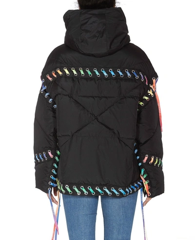 Shop Khrisjoy Lace Up Padded Jacket In Black