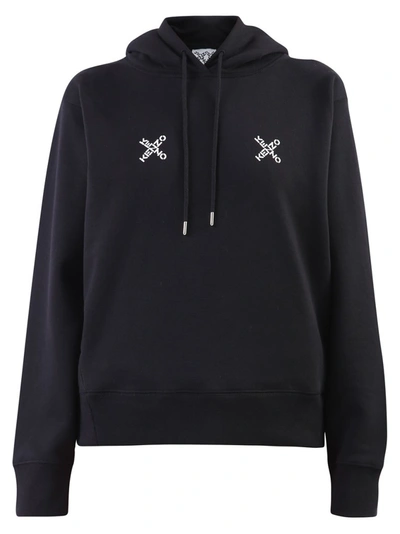 Shop Kenzo Sport Triple X Hoodie In Black