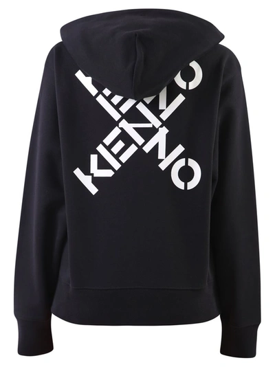 Shop Kenzo Sport Triple X Hoodie In Black
