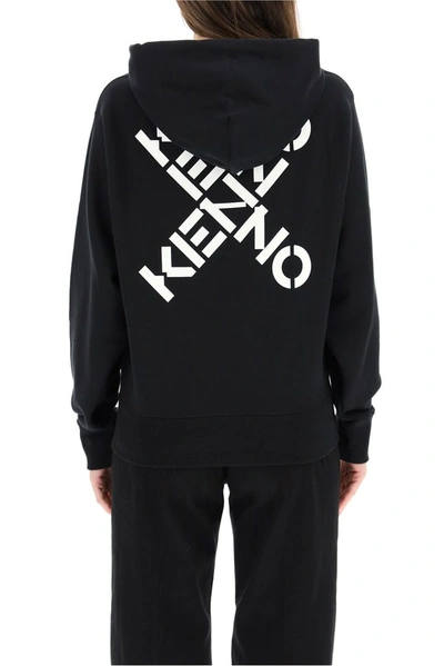 Shop Kenzo Sport Triple X Hoodie In Black