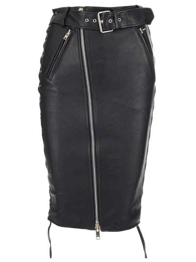 Shop Balenciaga Biker Midi Skirt In Black