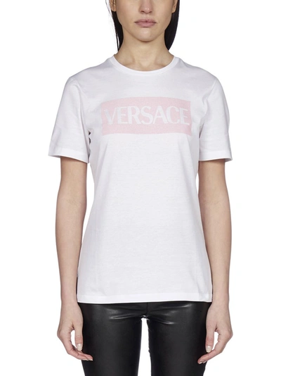 Shop Versace Logo Printed T In White