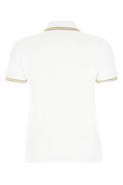 Shop Moncler Logo Polo Shirt In White