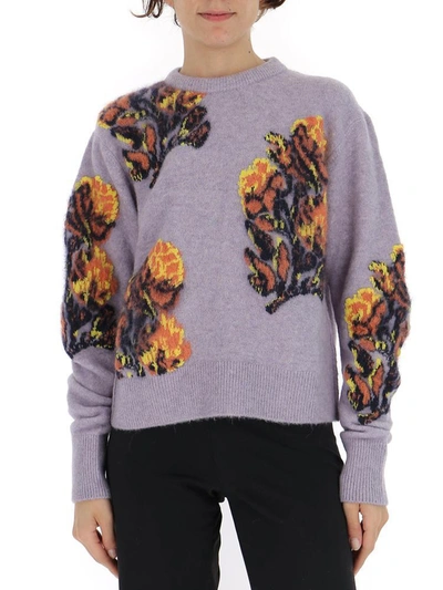 Shop Chloé Floral Knitted Sweatshirt In Multi