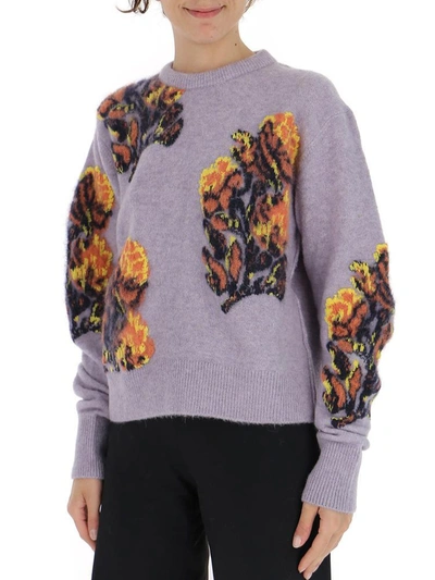 Shop Chloé Floral Knitted Sweatshirt In Multi