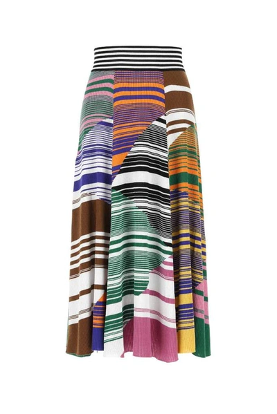Shop Missoni Patterned Knitted Midi Skirt In Multi