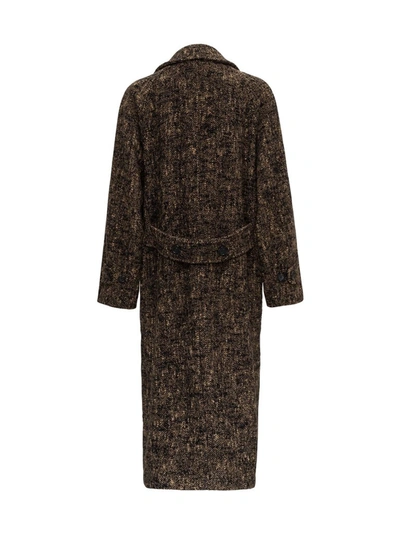 Shop Dolce & Gabbana Double Breasted Coat In Brown