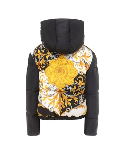 Shop Versace Barocco Acanthus Padded Jacket In Black