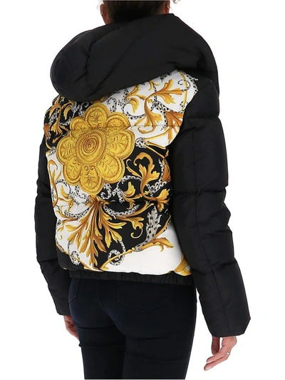 Shop Versace Barocco Acanthus Padded Jacket In Black