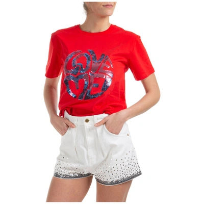 Shop Alberta Ferretti Love Me Sequins T In Red