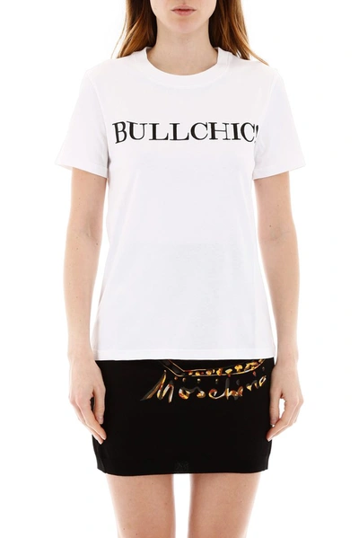 Shop Moschino Bullchic Embroidered T In White