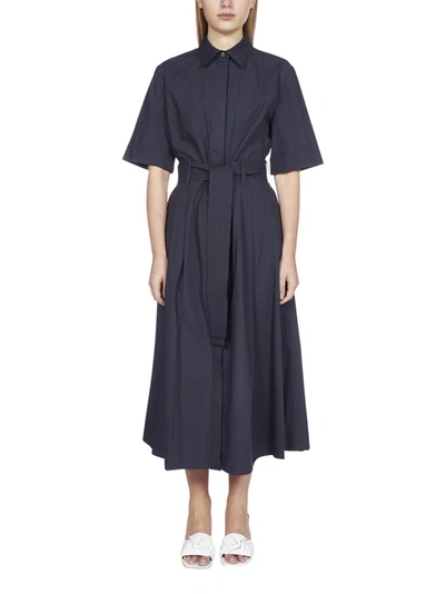 Shop P.a.r.o.s.h . Belted Shirt Dress In Blue