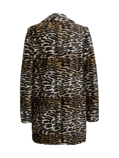 Shop Saint Laurent Faux Fur Lynx Print Coat In Multi