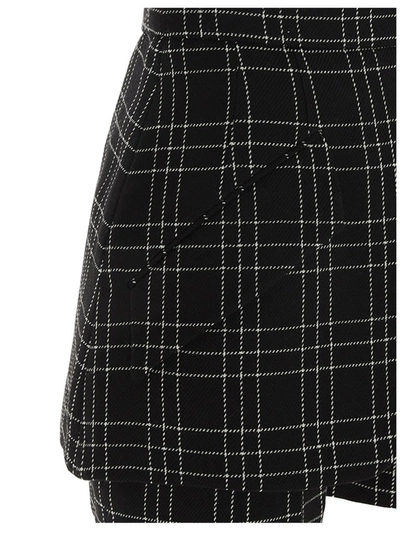 Shop Alexander Mcqueen Checked Layered Shorts In Black