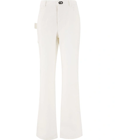 Shop Bottega Veneta High Rise Straight Jeans In White